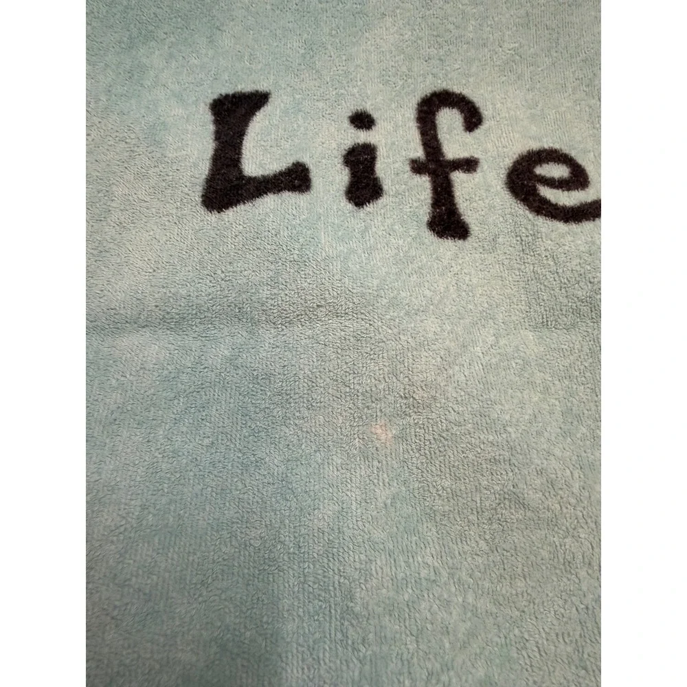 Life is Good Daisy Beach Towel Light Blue Cotton Blend Oversized Pool Towel
